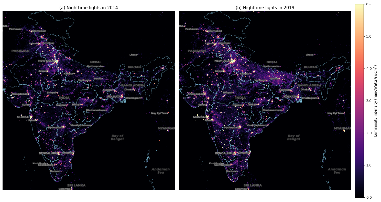 Nighttime Lights across India